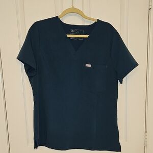 Figs Carribean Blue Skinny Scrub Top XL